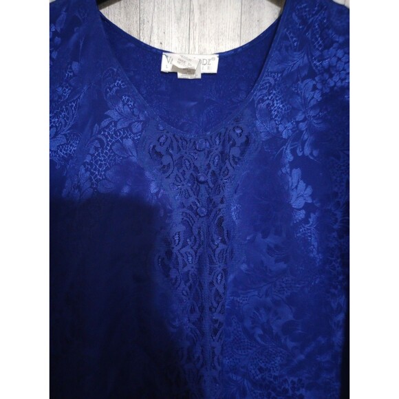 Vintage Val Mode Satin Lingerie Set Top Shorts Floral Purple 90's Y2K NWT Medium - Picture 8 of 10